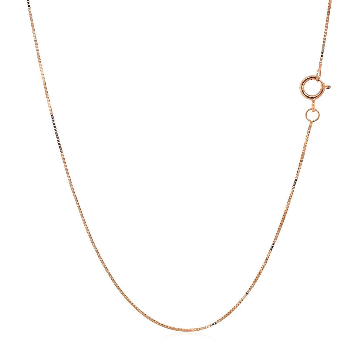 10k Rose Gold Classic Box Chain 0.45mm - LinkagejewelrydesignLinkagejewelrydesign