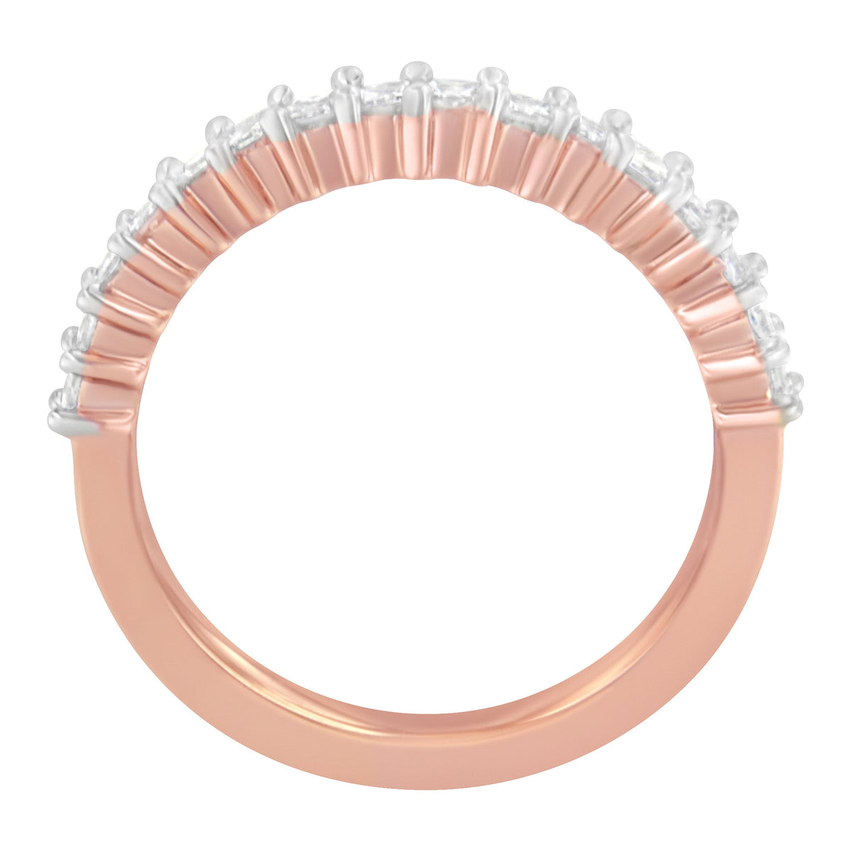 10K Rose Gold Flashed .925 Sterling Silver Diamond Band Ring (1/2 Cttw, J-K Color, I1-I2 Clarity) - Size 7 - LinkagejewelrydesignLinkagejewelrydesign