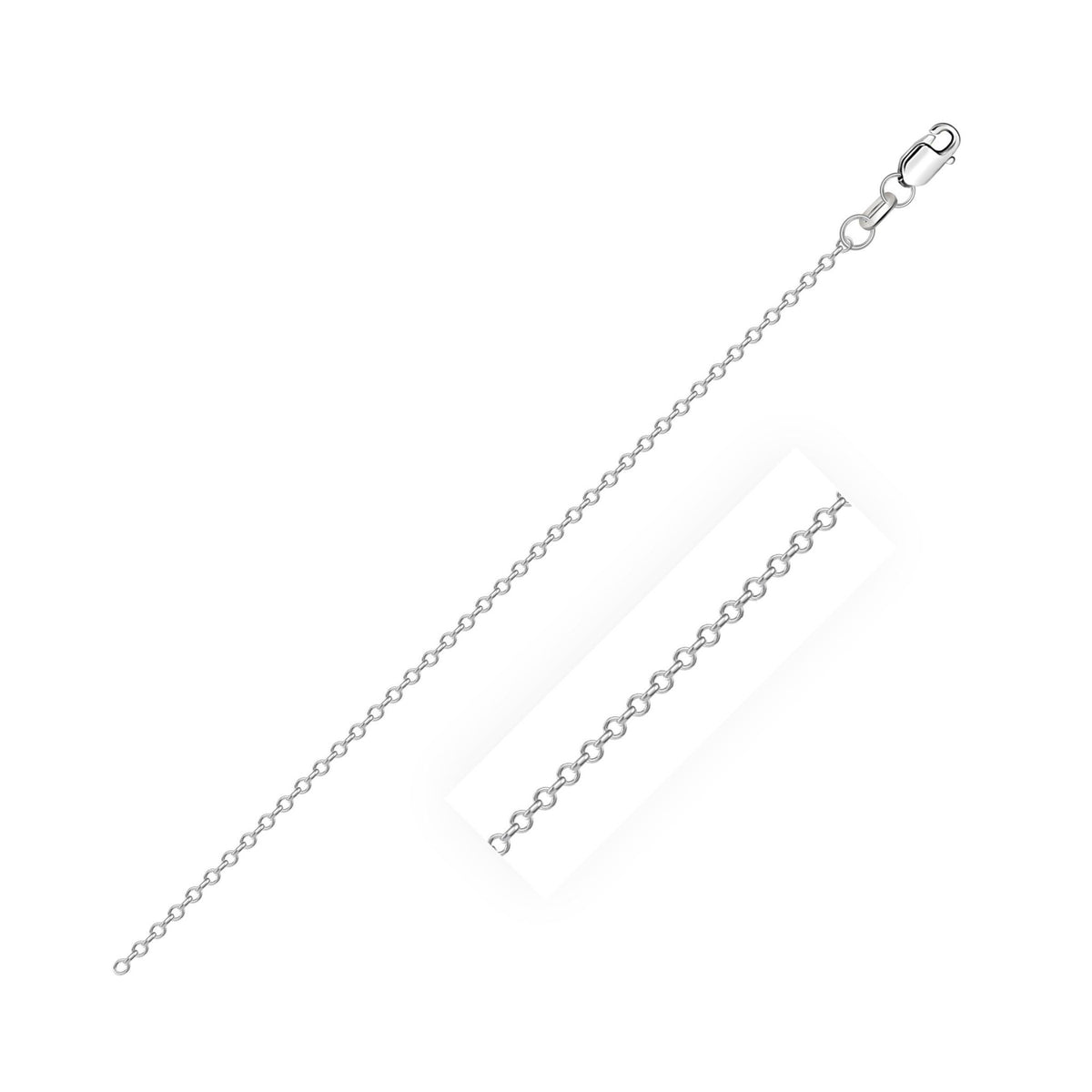 10k White Diamond Cut Cable Link Chain 0.8mm - LinkagejewelrydesignLinkagejewelrydesign