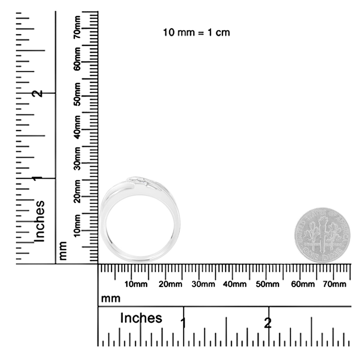 10K White Gold 1/10 Cttw Diamond Men&#39;s Three Stone Channel Set Diamond Wedding Ring (I-J Color, I1-I2 Clarity) - Size 10 - LinkagejewelrydesignLinkagejewelrydesign