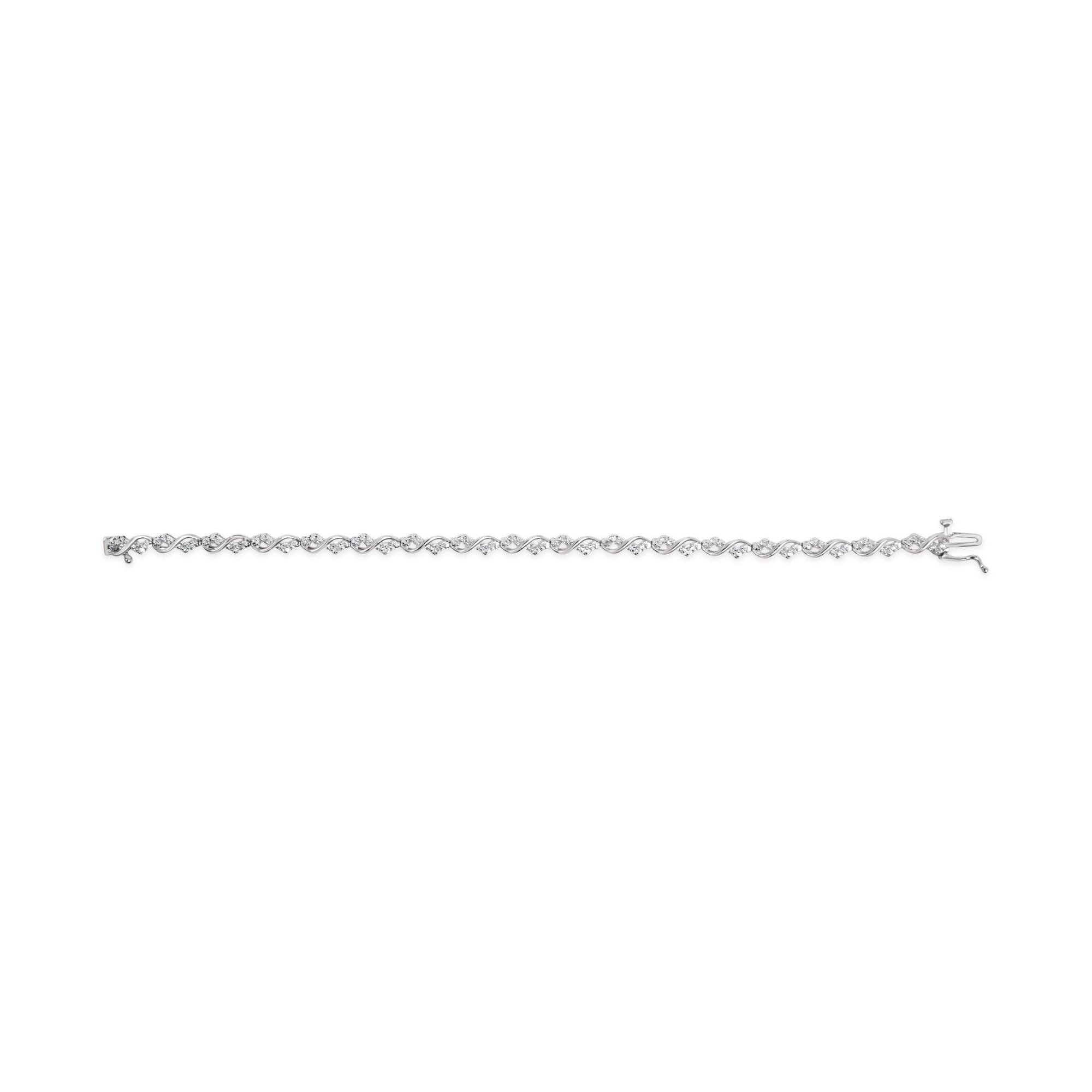 10k White Gold 1/2 Cttw Diamond Infinity Weave Link Bracelet (I-J Color, SI2-I1 Clarity) - 7" - LinkagejewelrydesignLinkagejewelrydesign