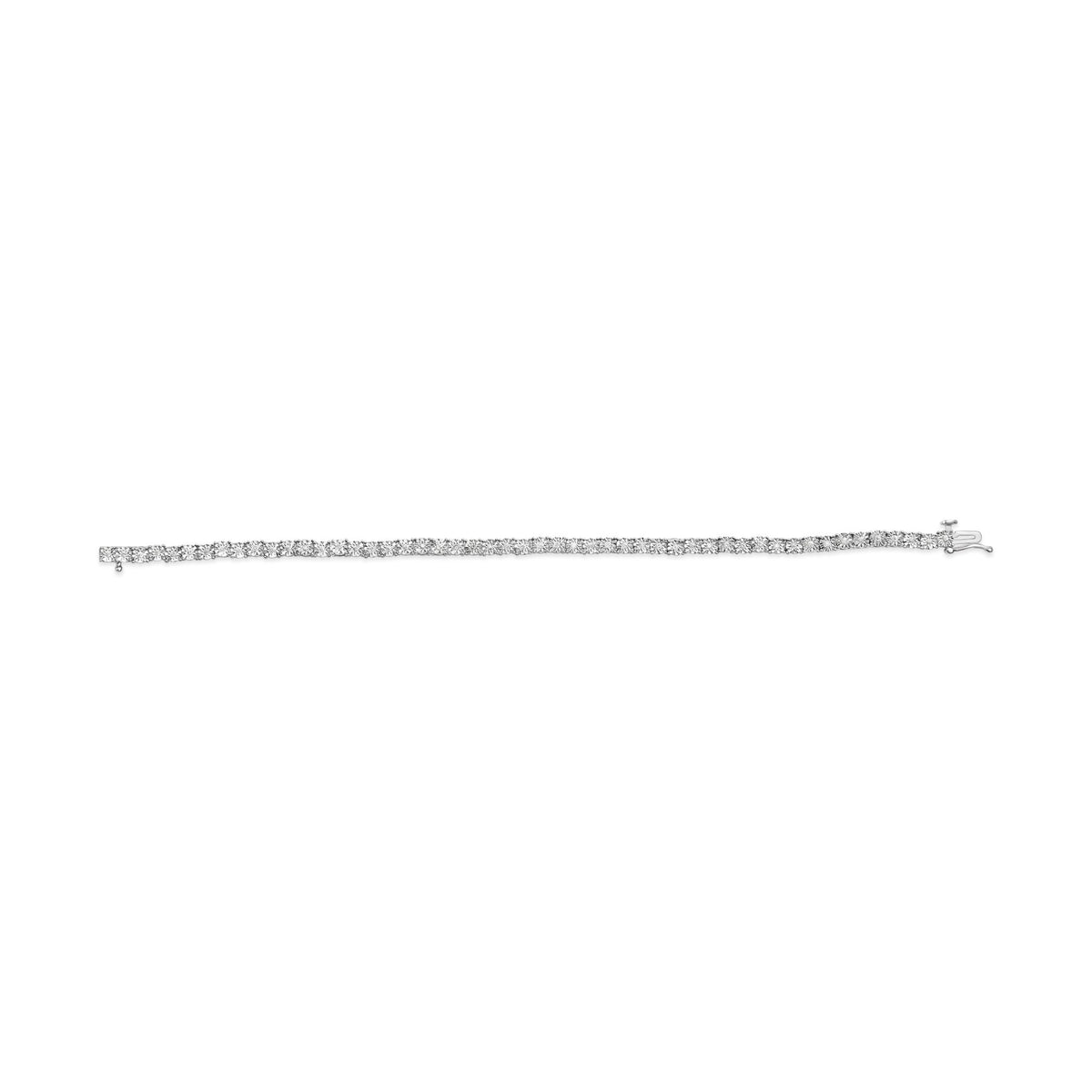 10K White Gold 1/2 Cttw Real Diamond Illusion-Set Miracle Plate Tennis Bracelet (I-J Color, SI2-I1 Clarity) - Size 7.5" - LinkagejewelrydesignLinkagejewelrydesign