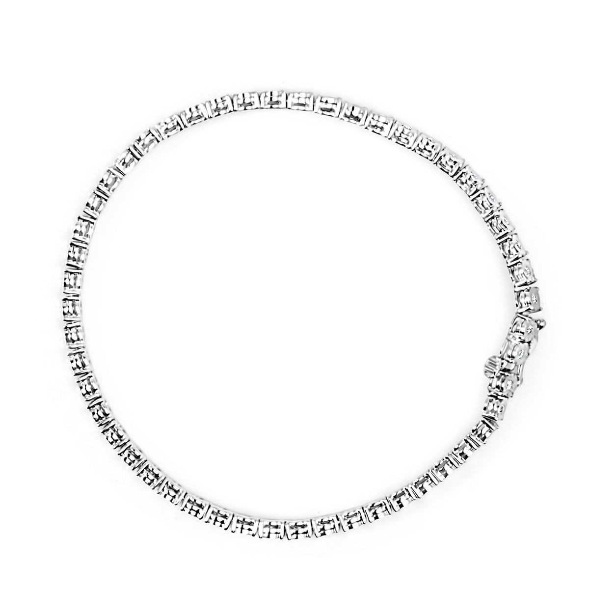 10K White Gold 1/2 Cttw Real Diamond Illusion-Set Miracle Plate Tennis Bracelet (I-J Color, SI2-I1 Clarity) - Size 7.5" - LinkagejewelrydesignLinkagejewelrydesign