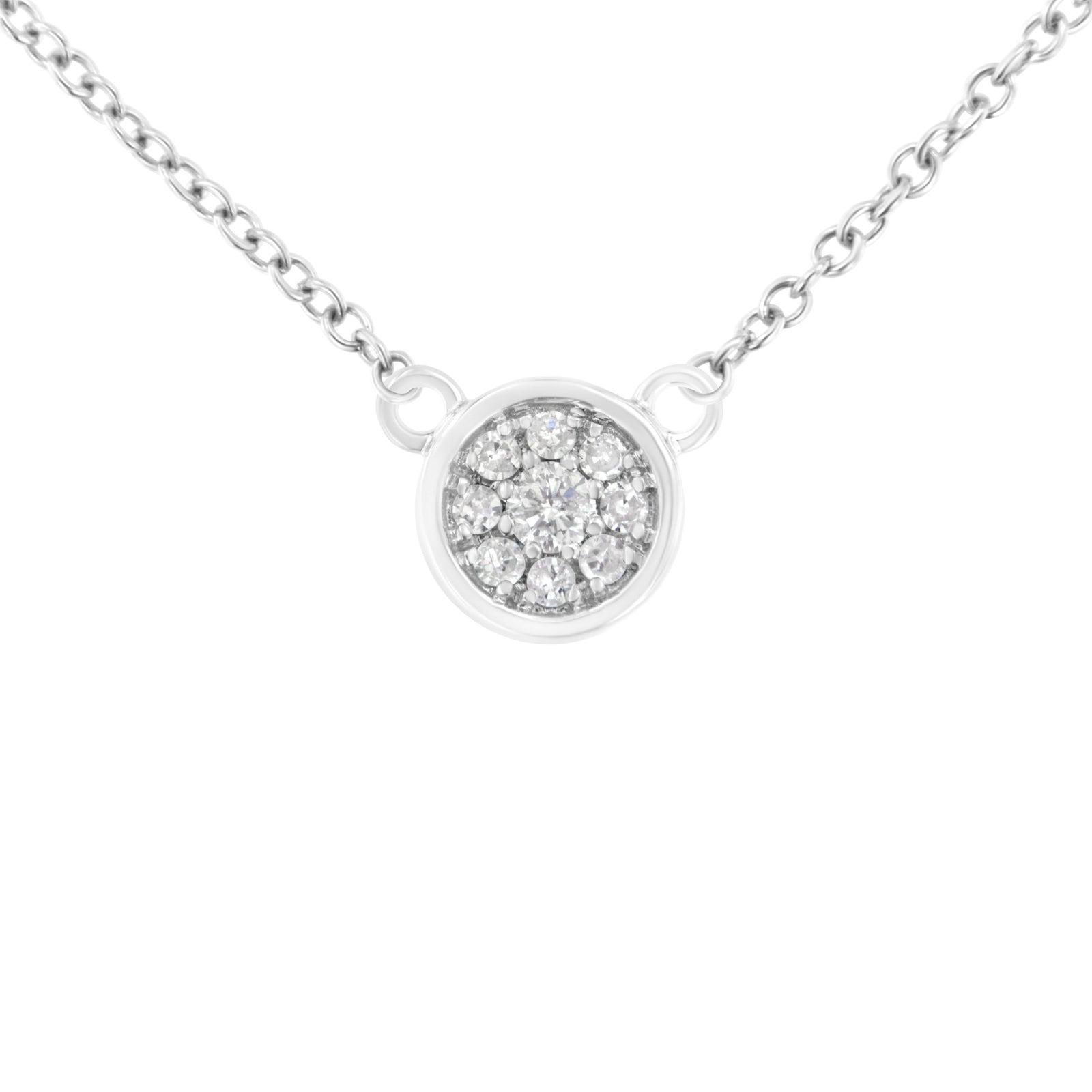 10K White Gold 1/4 Cttw Diamond Flower Pendant Necklace (I-J Color, I2-I3 Clarity) - Adjustable 16-18" chain - LinkagejewelrydesignLinkagejewelrydesign