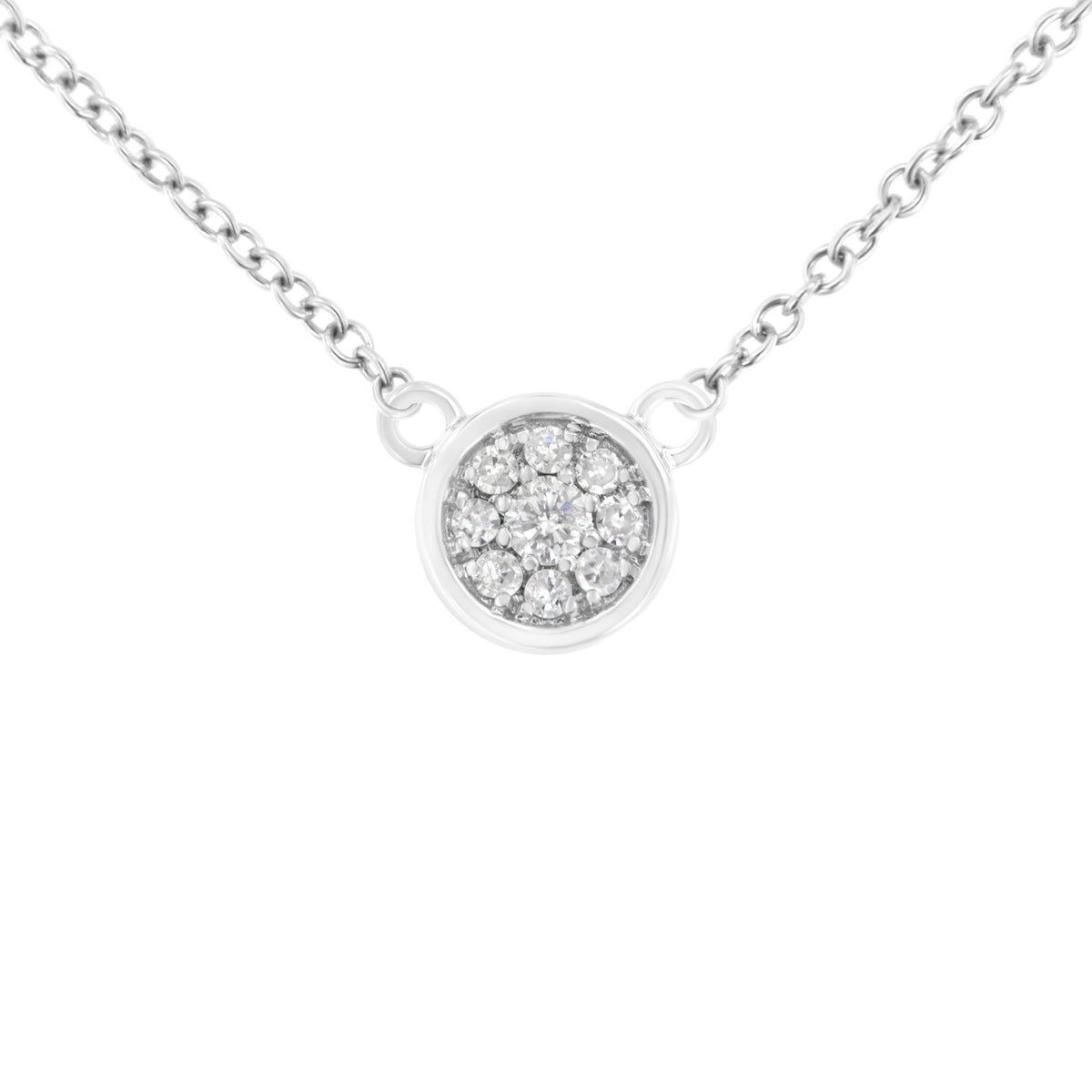 10K White Gold 1/4 Cttw Diamond Flower Pendant Necklace (I-J Color, I2-I3 Clarity) - Adjustable 16-18&quot; chain - LinkagejewelrydesignLinkagejewelrydesign
