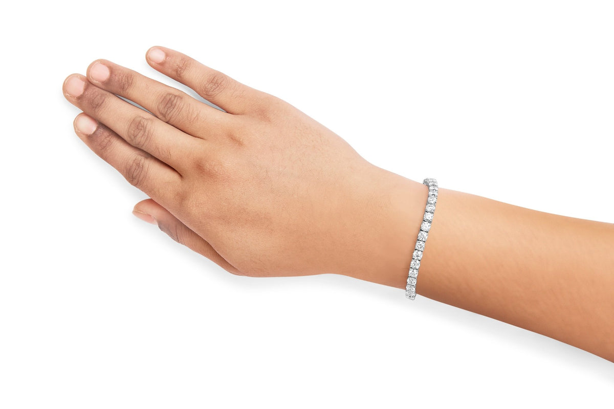 10K White Gold 2.0 Cttw Prong Set Round-Cut 7.25&quot; Classic Lab Grown Diamond Tennis Bracelet (G-H Color, VS2-SI1 Clarity) - LinkagejewelrydesignLinkagejewelrydesign