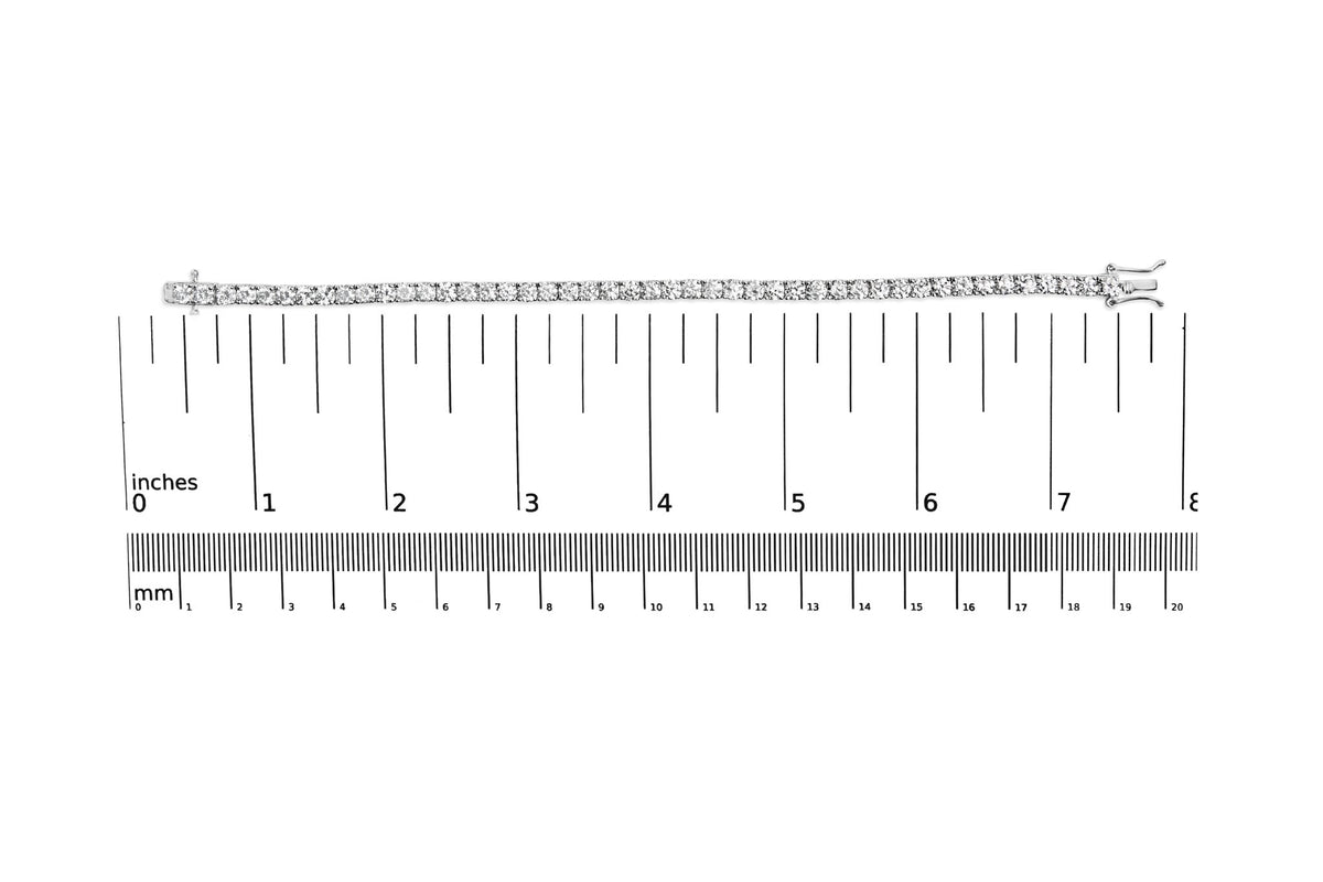 10K White Gold 2.0 Cttw Prong Set Round-Cut 7.25&quot; Classic Lab Grown Diamond Tennis Bracelet (G-H Color, VS2-SI1 Clarity) - LinkagejewelrydesignLinkagejewelrydesign