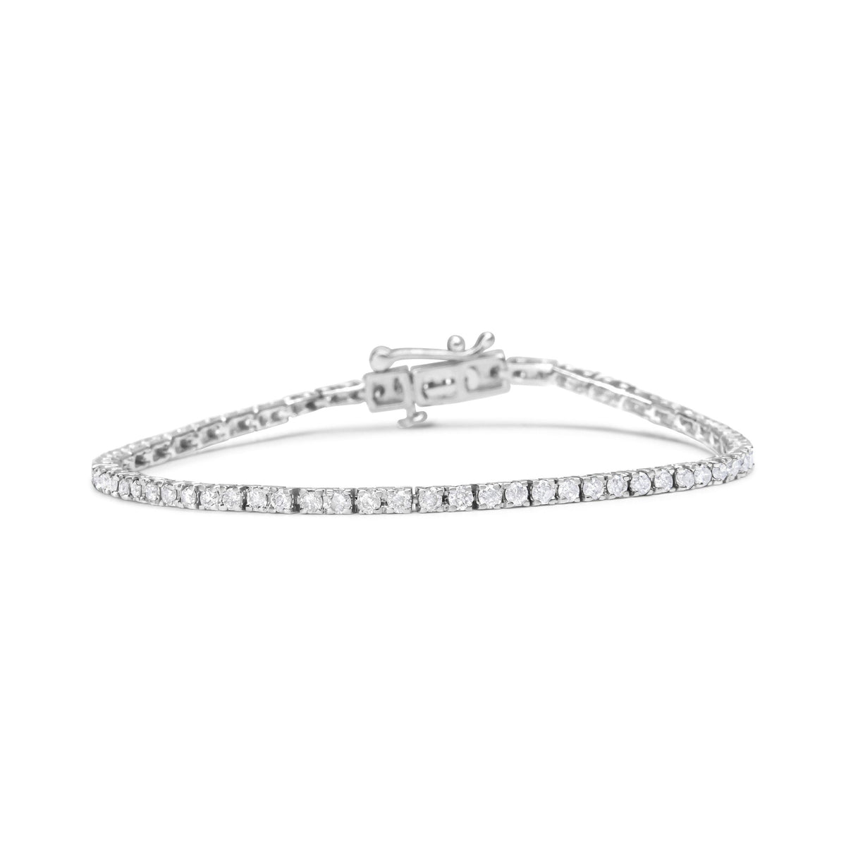 10K White Gold 2.0 Cttw Prong Set Round-Cut 7.25&quot; Classic Lab Grown Diamond Tennis Bracelet (G-H Color, VS2-SI1 Clarity) - LinkagejewelrydesignLinkagejewelrydesign
