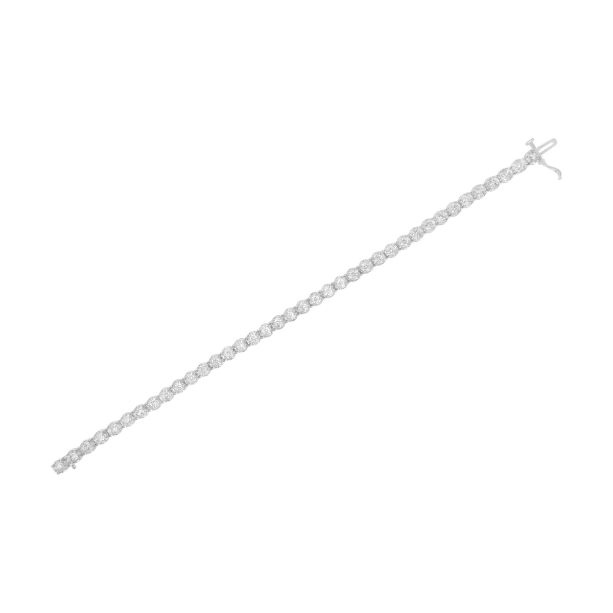 10K White Gold 3.00 Cttw Miracle Set Diamond Bezel Link Style Tennis Bracelet (H-I Color, I2-I3 Clarity) - 7.5&quot; - LinkagejewelrydesignLinkagejewelrydesign