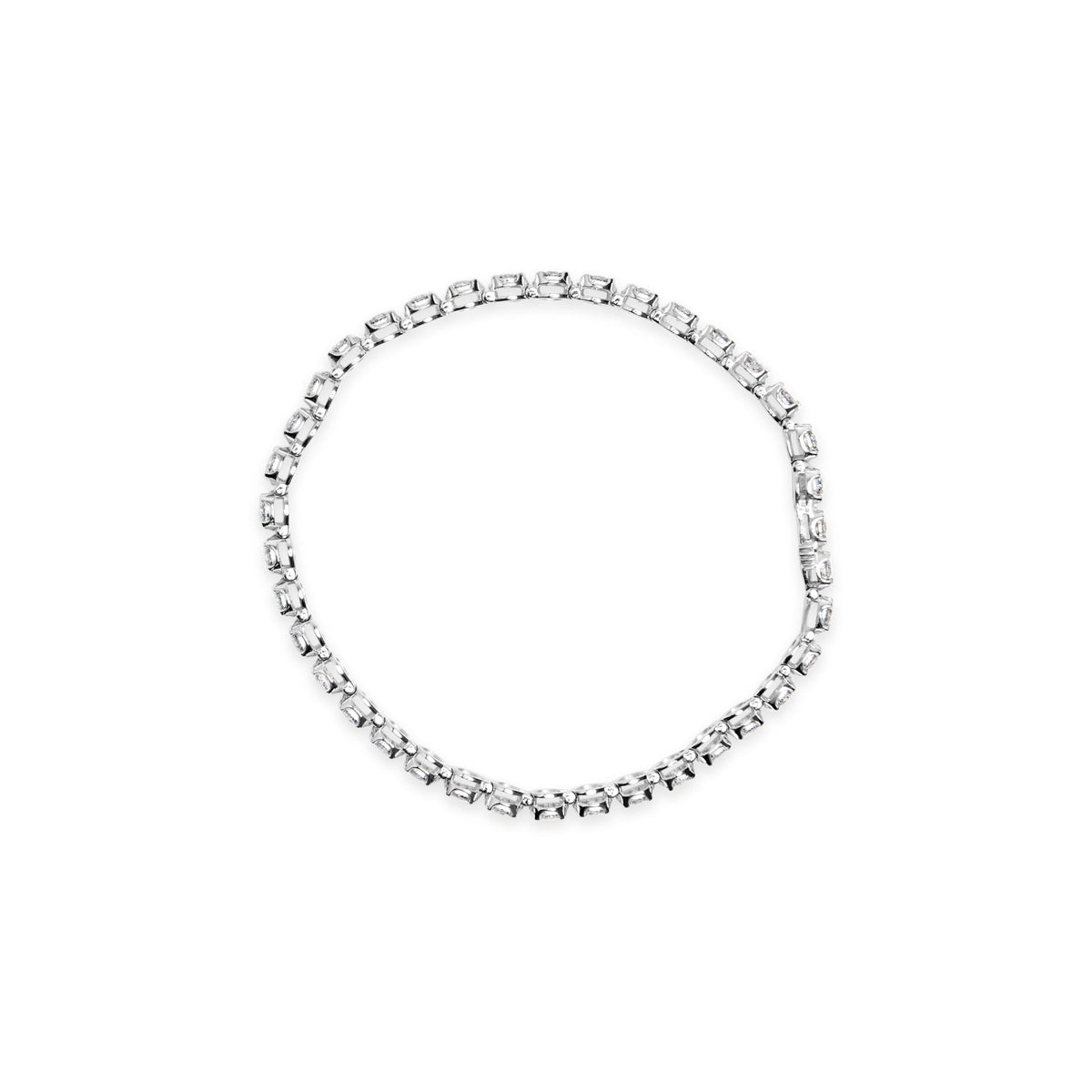 10K White Gold 3.00 Cttw Miracle Set Diamond Bezel Link Style Tennis Bracelet (H-I Color, I2-I3 Clarity) - 7.5&quot; - LinkagejewelrydesignLinkagejewelrydesign