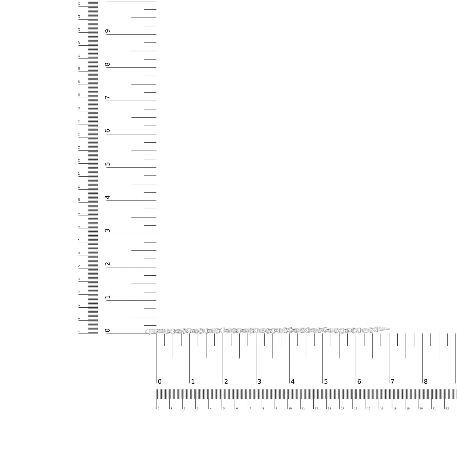 10K White Gold Diamond Accent "X" Link 7" Bracelet (I-J Color, I2-I3 Clarity) - LinkagejewelrydesignLinkagejewelrydesign