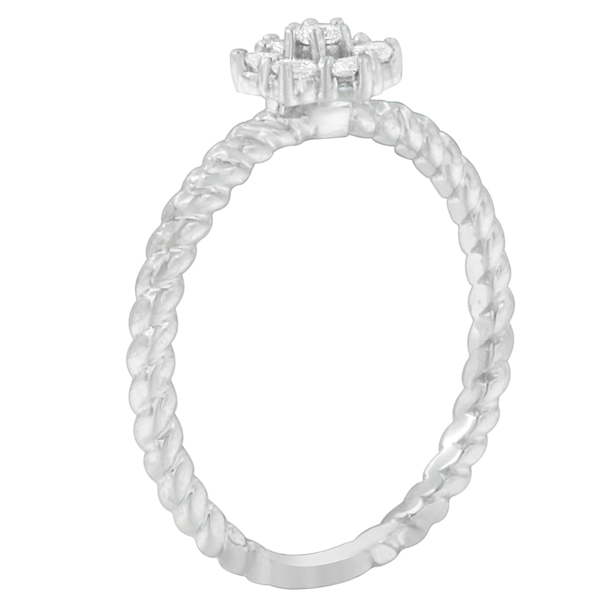 10K White Gold Diamond Cluster Ring (1/4 Cttw, H-I Color, SI1-SI2 Clarity) - Size 6 - LinkagejewelrydesignLinkagejewelrydesign