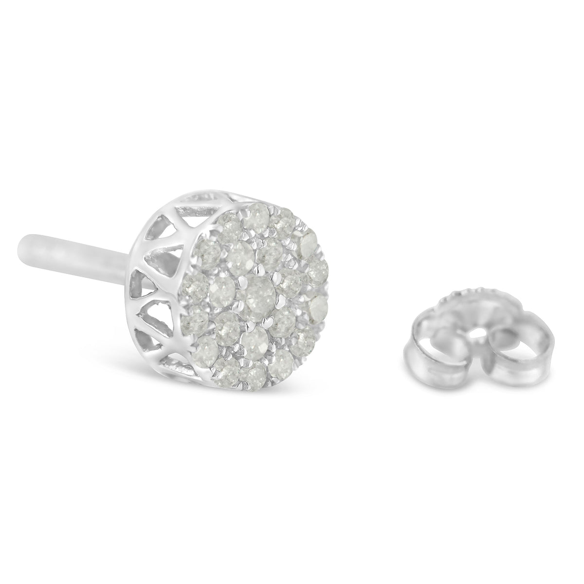 10k White Gold Diamond Cluster Stud Earrings (0.5 cttw, I-J Color, I2-I3 Clarity) - LinkagejewelrydesignLinkagejewelrydesign