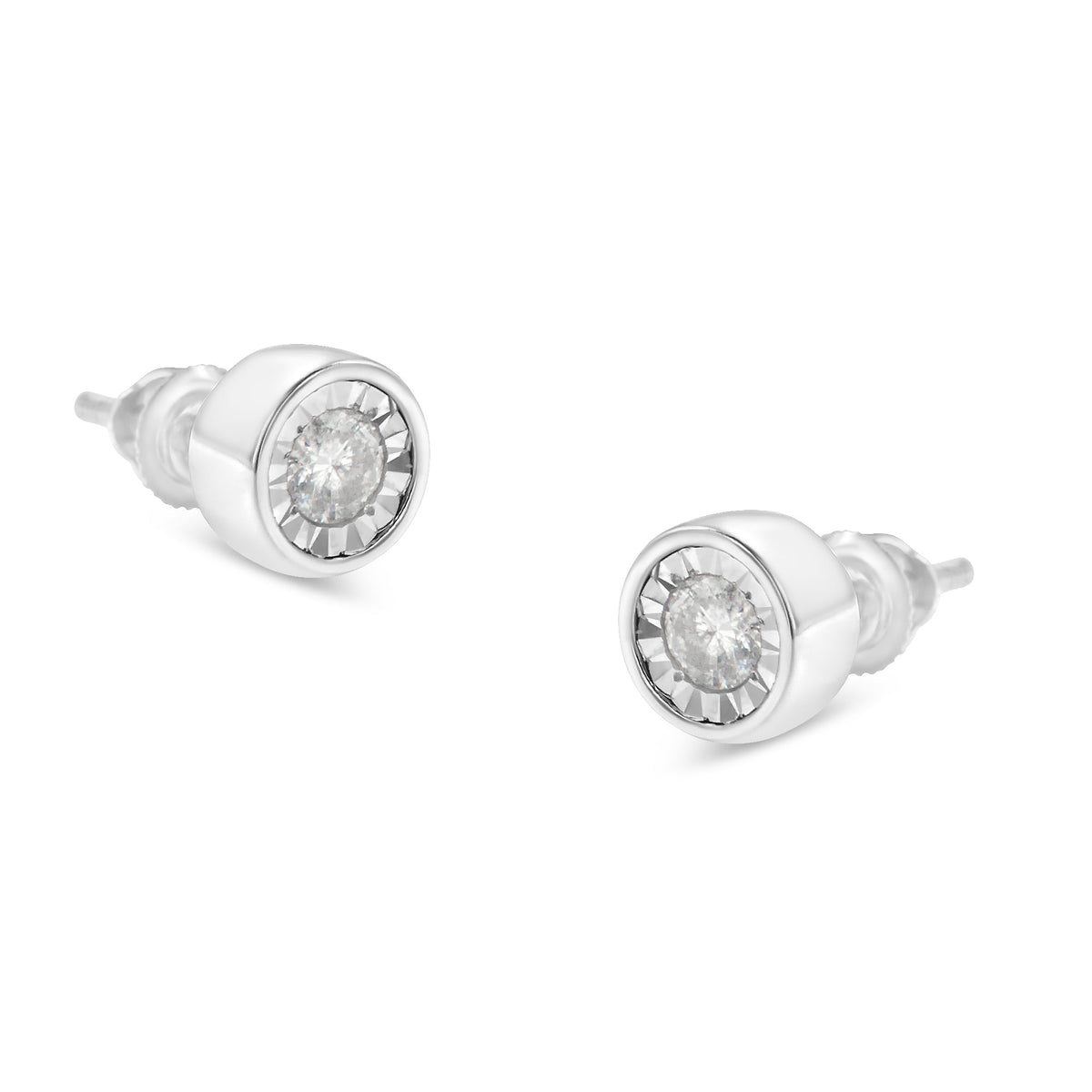 10K White Gold Diamond Floral Stud Earrings (3/8 cttw, I-J Color, I2-I3 Clarity) - LinkagejewelrydesignLinkagejewelrydesign