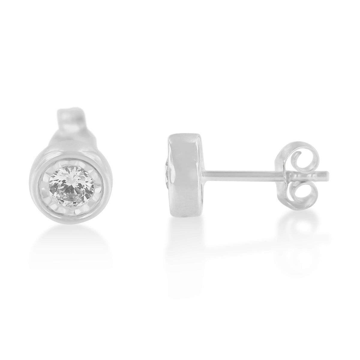 10K White Gold Diamond Floral Stud Earrings (3/8 cttw, I-J Color, I2-I3 Clarity) - LinkagejewelrydesignLinkagejewelrydesign