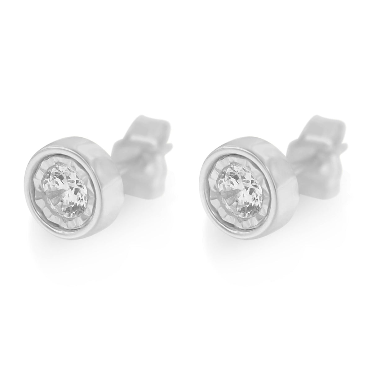 10K White Gold Diamond Floral Stud Earrings (3/8 cttw, I-J Color, I2-I3 Clarity) - LinkagejewelrydesignLinkagejewelrydesign