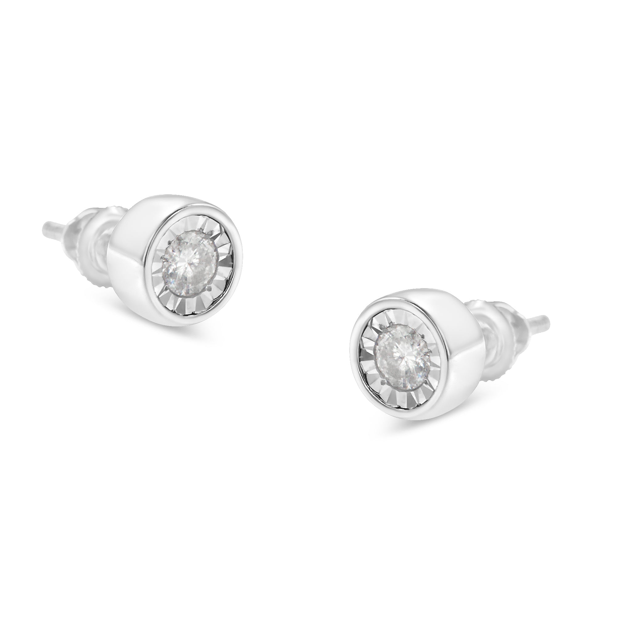 10K White Gold Diamond Floral Stud Earrings (3/8 cttw, I-J Color, I2-I3 Clarity) - LinkagejewelrydesignLinkagejewelrydesign