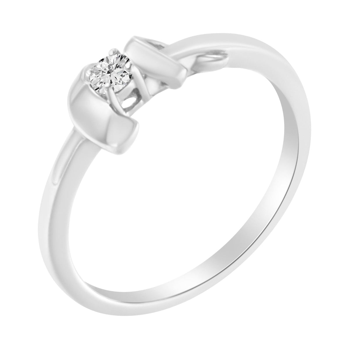 10K White Gold Diamond Promise Ring (1/10 Cttw, H-I Color, SI2-I1 Clarity) - Size 6 - LinkagejewelrydesignLinkagejewelrydesign