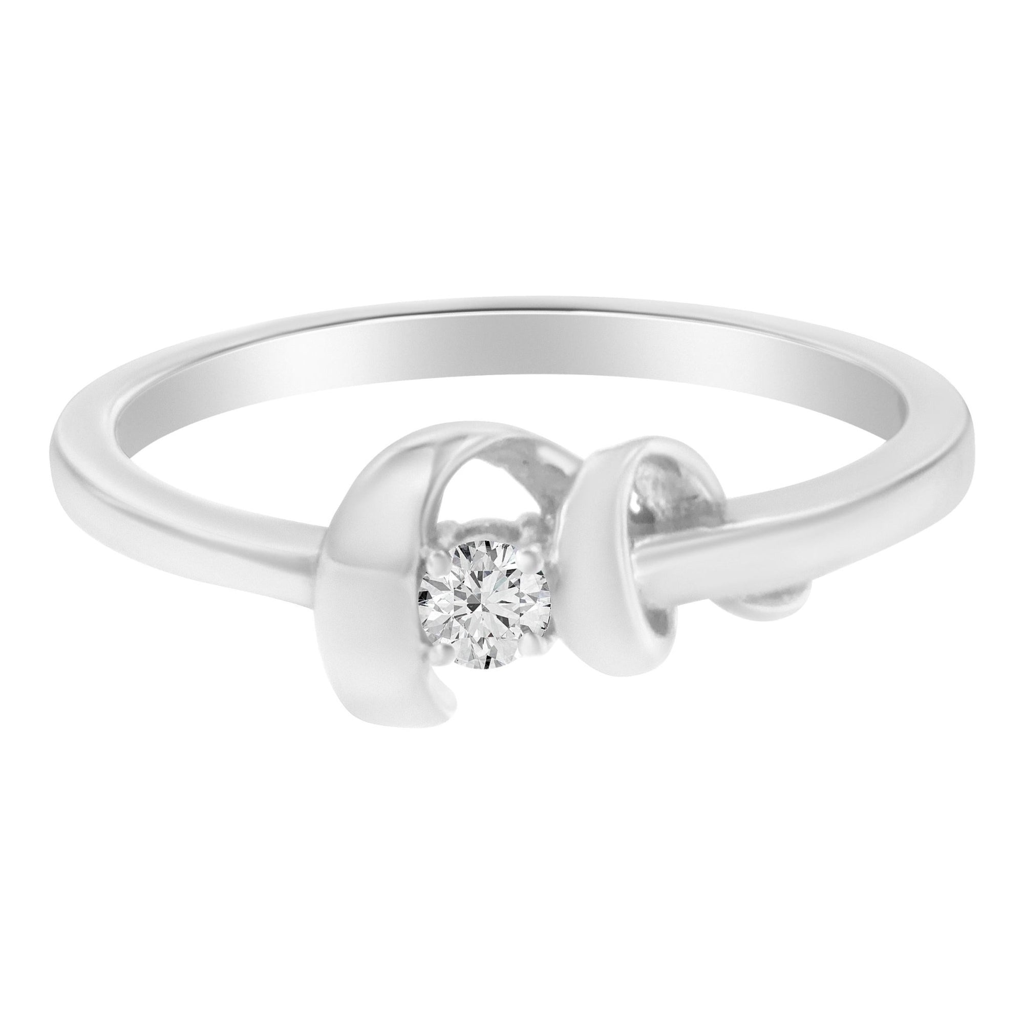 10K White Gold Diamond Promise Ring (1/10 Cttw, H-I Color, SI2-I1 Clarity) - Size 6 - LinkagejewelrydesignLinkagejewelrydesign