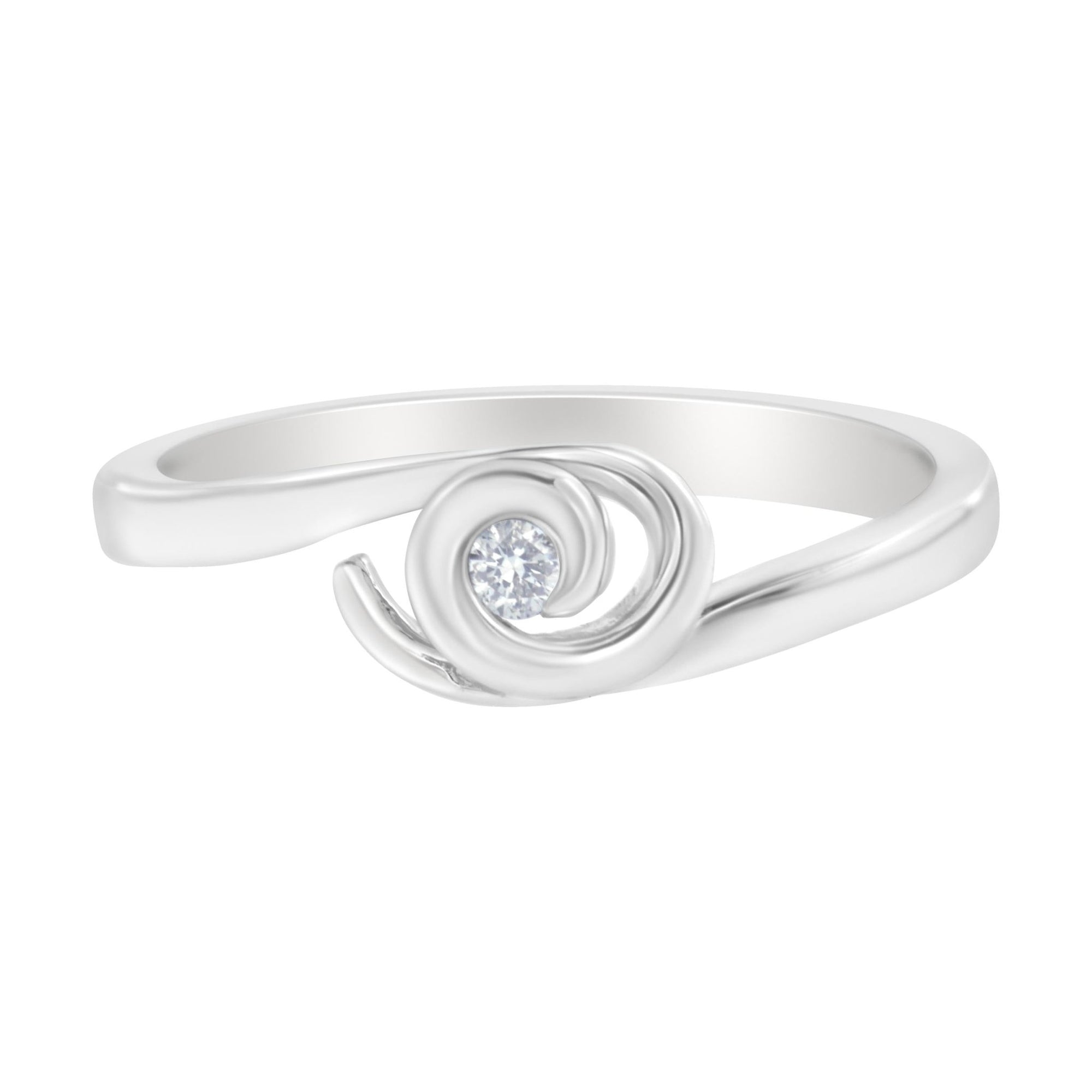 10K White Gold Diamond Promise Ring (1/20 Cttw, H-I Color, I1-I2 Clarity) - Size 7 - LinkagejewelrydesignLinkagejewelrydesign