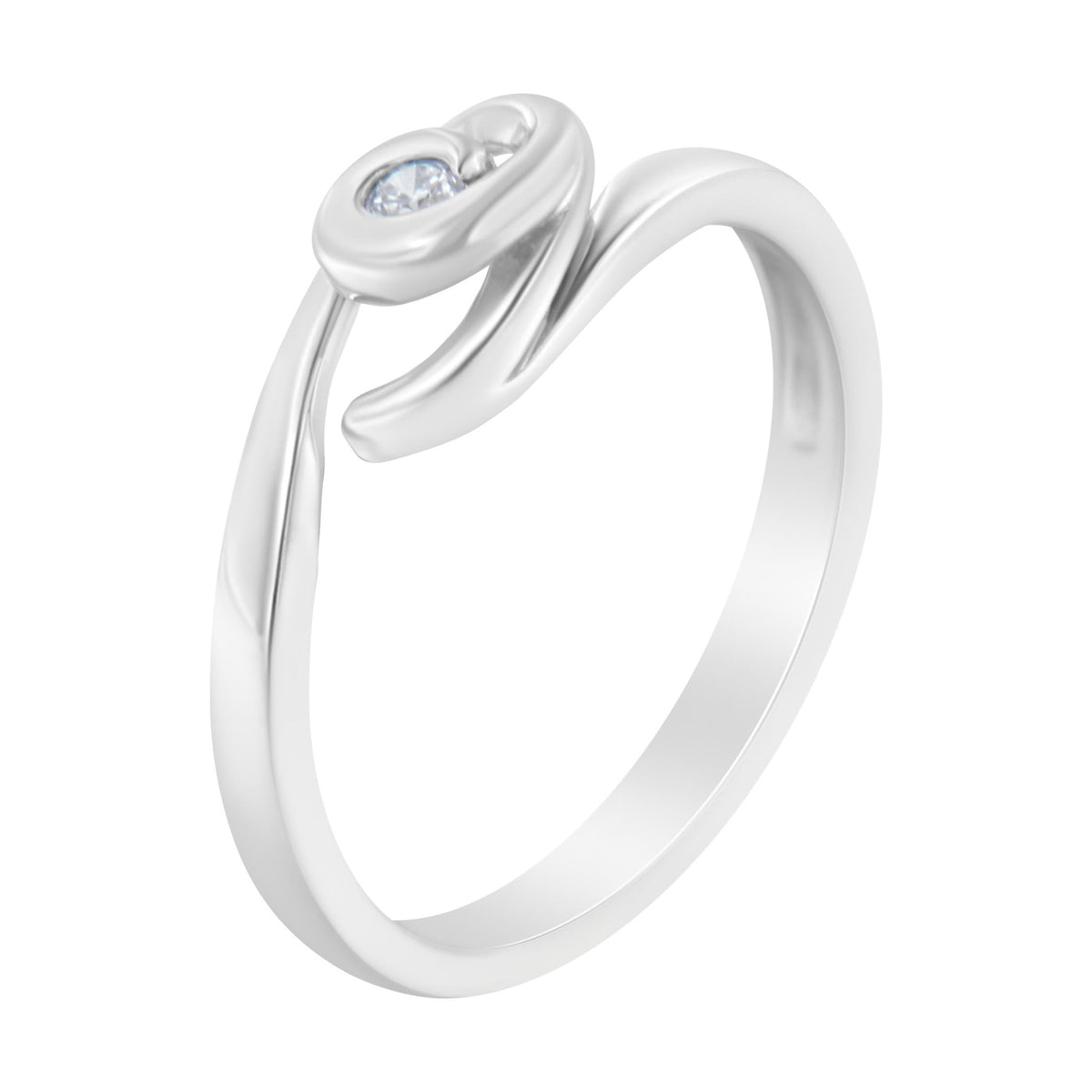 10K White Gold Diamond Promise Ring (1/20 Cttw, H-I Color, I1-I2 Clarity) - Size 7 - LinkagejewelrydesignLinkagejewelrydesign