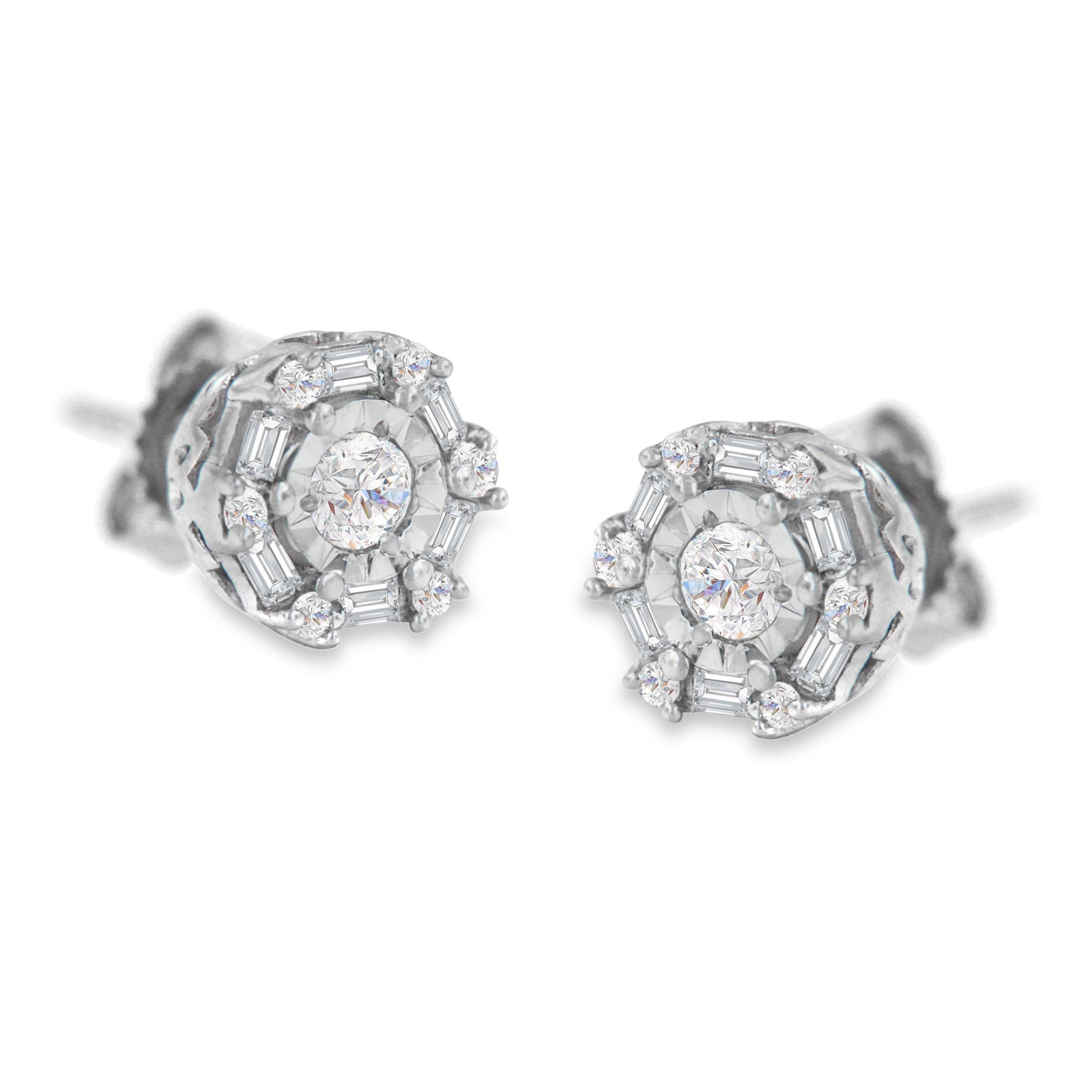 10K White Gold Diamond Stud Earring (1/2 cttw, I-J Color, I3 Clarity) - LinkagejewelrydesignLinkagejewelrydesign