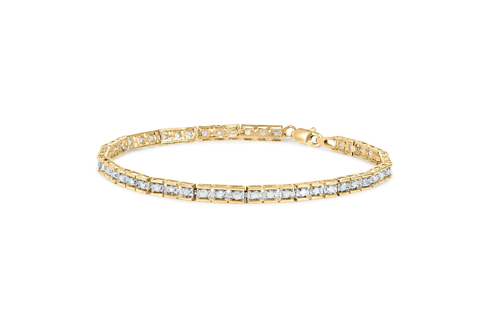 10K Yellow Gold 1.00 Cttw Diamond Channel Set Style 7" Tennis Bracelet (H-I Color, I1-I2 Clarity) - LinkagejewelrydesignLinkagejewelrydesign