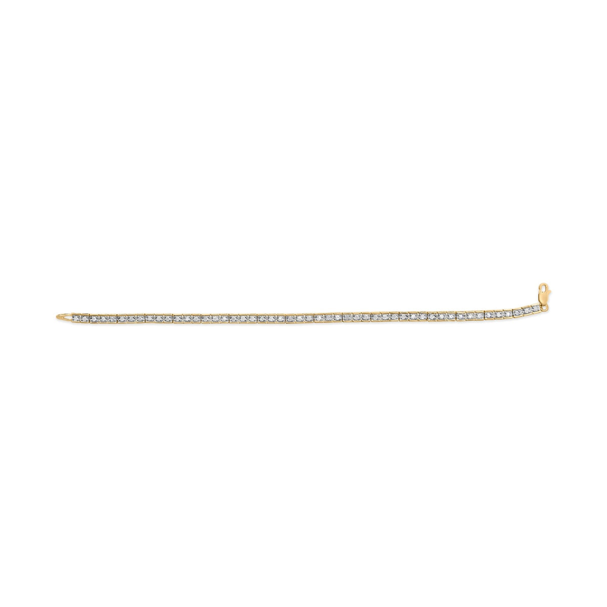 10K Yellow Gold 1.00 Cttw Diamond Channel Set Style 7&quot; Tennis Bracelet (H-I Color, I1-I2 Clarity) - LinkagejewelrydesignLinkagejewelrydesign