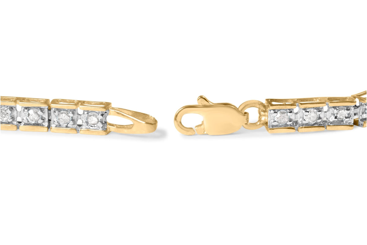 10K Yellow Gold 1.00 Cttw Diamond Channel Set Style 7&quot; Tennis Bracelet (H-I Color, I1-I2 Clarity) - LinkagejewelrydesignLinkagejewelrydesign