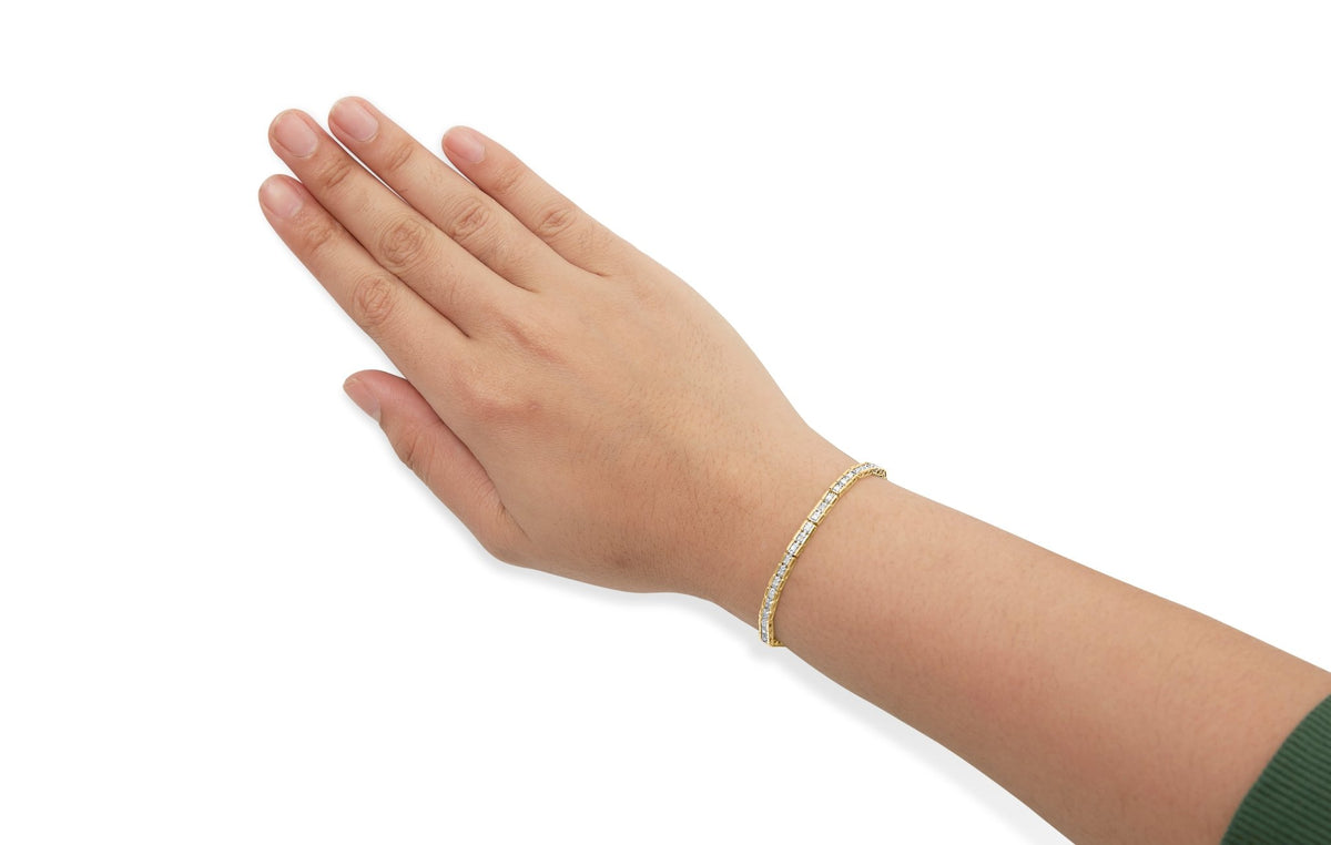10K Yellow Gold 1.00 Cttw Diamond Channel Set Style 7&quot; Tennis Bracelet (H-I Color, I1-I2 Clarity) - LinkagejewelrydesignLinkagejewelrydesign