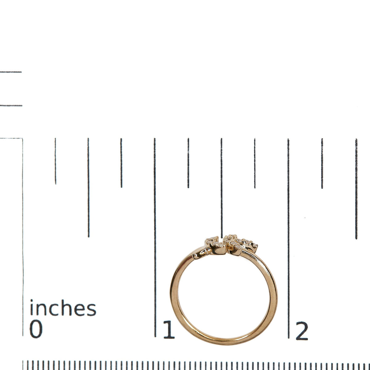 10K Yellow Gold 1/10 Cttw Diamond Leaf and Branch Ring (H-I Color, I1-I2 Clarity) - Ring Size 7 - LinkagejewelrydesignLinkagejewelrydesign
