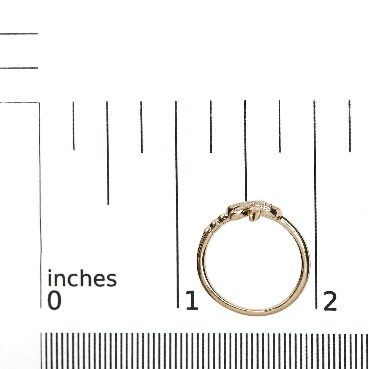 10K Yellow Gold 1/10 Cttw Diamond Palm Tree Statement Ring (H-I Color, I1-I2 Clarity) - Ring Size 7 - LinkagejewelrydesignLinkagejewelrydesign