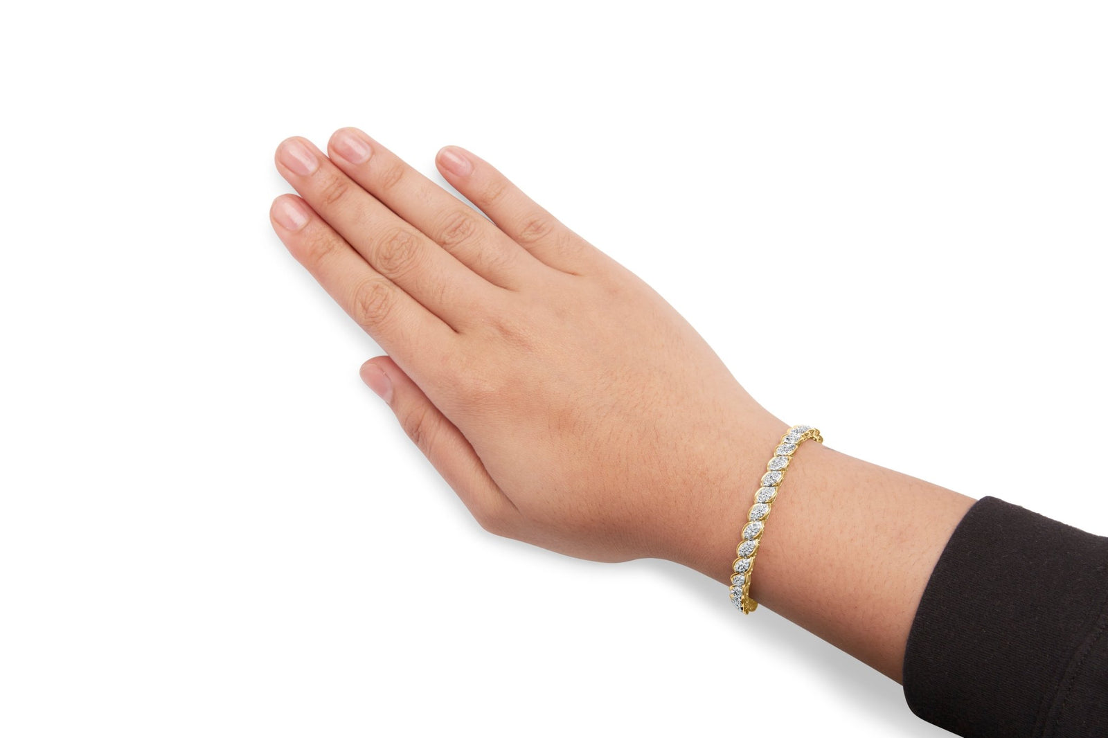 10K Yellow Gold 2.00 Cttw Round-Cut Diamond Link 7.5" Bracelet (J-K Color, I2-I3 Clarity) - LinkagejewelrydesignLinkagejewelrydesign