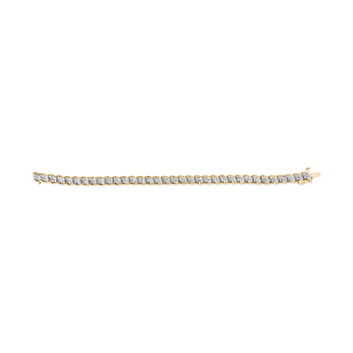 10K Yellow Gold 2.00 Cttw Round-Cut Diamond Link 7.5&quot; Bracelet (J-K Color, I2-I3 Clarity) - LinkagejewelrydesignLinkagejewelrydesign