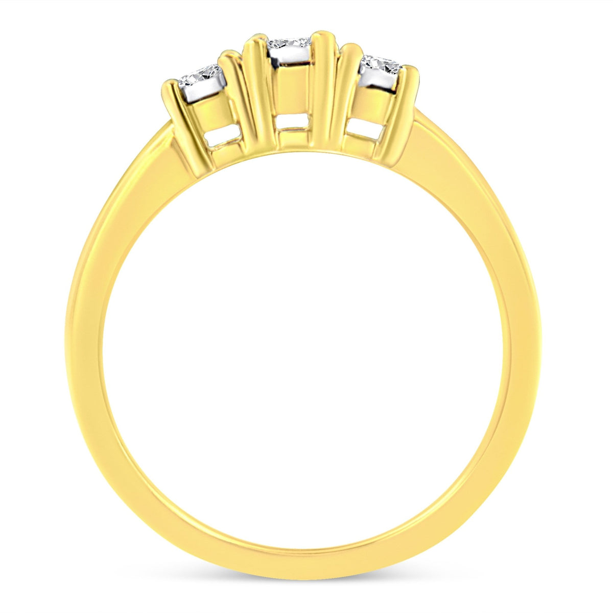 10K Yellow Gold 3.0 Cttw Diamond Eight-Row Bypass Crossover Statement Band Ring (H-I Color, I2-I3 Clarity) - Size 7 - LinkagejewelrydesignLinkagejewelrydesign