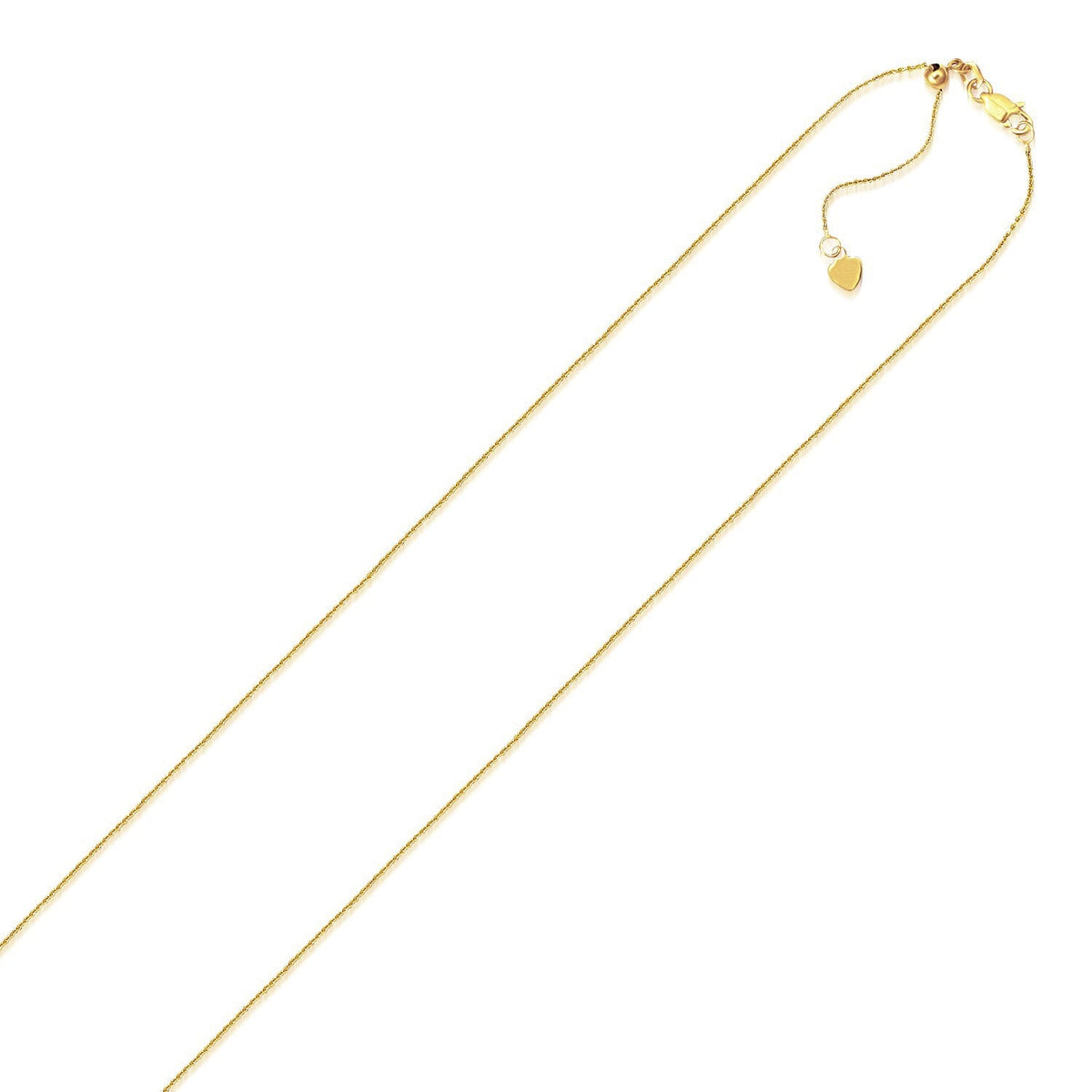 10k Yellow Gold Adjustable Cable Chain 0.9mm - LinkagejewelrydesignLinkagejewelrydesign