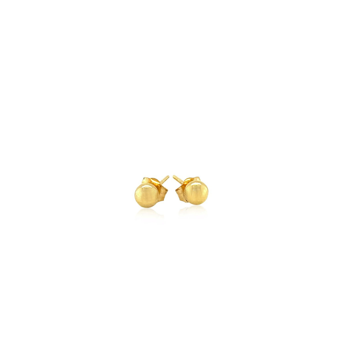 10k Yellow Gold Ball Style Stud Earrings (4.0 mm) - LinkagejewelrydesignLinkagejewelrydesign