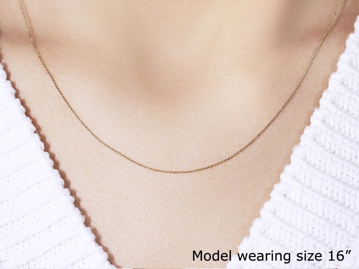 10k Yellow Gold Cable Link Chain 0.5mm - LinkagejewelrydesignLinkagejewelrydesign