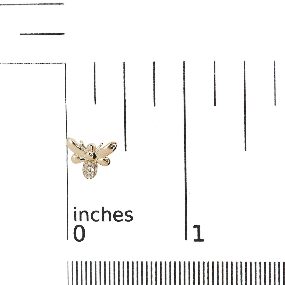 10K Yellow Gold Diamond Accented Bumble Bee Stud Earring (H-I Color, I1-I2 Clarity) - LinkagejewelrydesignLinkagejewelrydesign