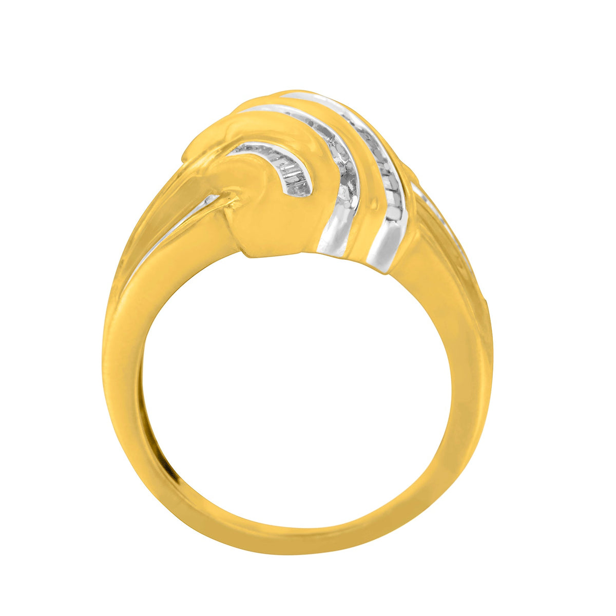 10K Yellow Gold Diamond Bypass Ring (1.0 cttw, H-I Color, I2-I3 Clarity) - LinkagejewelrydesignLinkagejewelrydesign