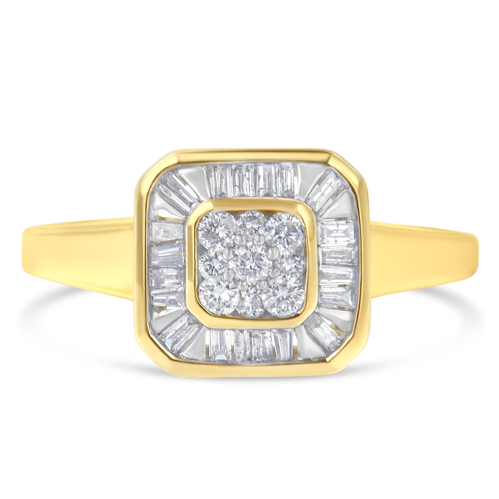 10K Yellow Gold Diamond Cocktail Ring (1/2 Cttw, I-J Color, SI2-I1 Clarity) - Size 6 - LinkagejewelrydesignLinkagejewelrydesign