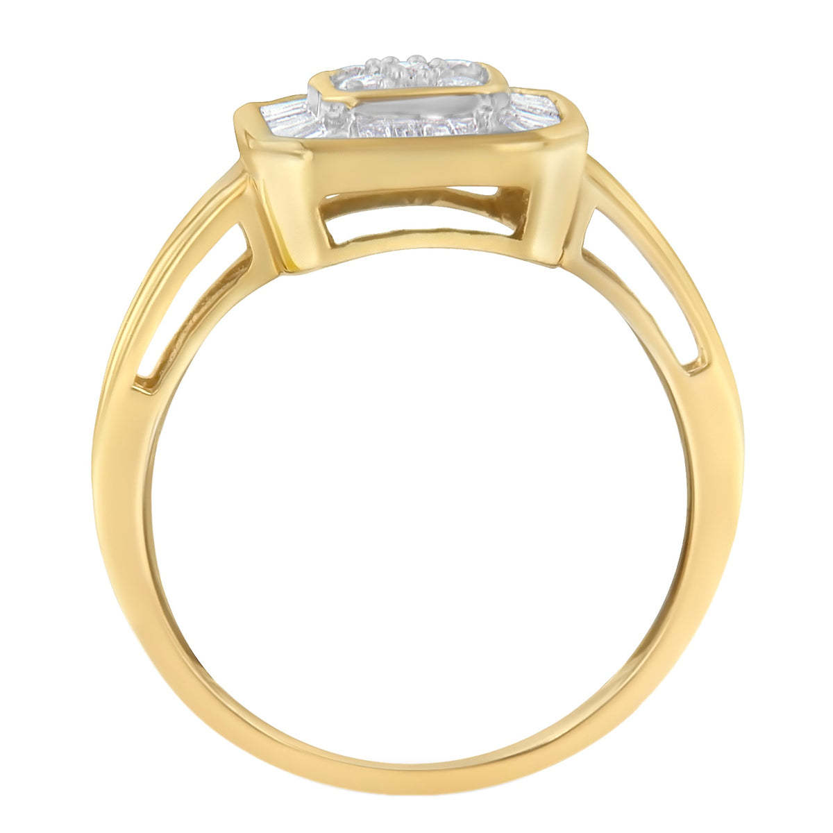 10K Yellow Gold Diamond Cocktail Ring (1/2 Cttw, I-J Color, SI2-I1 Clarity) - Size 6 - LinkagejewelrydesignLinkagejewelrydesign