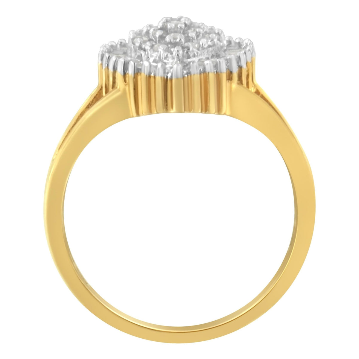 10K Yellow Gold Diamond Cocktail Ring (1/4 Cttw, I-J Color, I3 Clarity) - Size 6 - LinkagejewelrydesignLinkagejewelrydesign