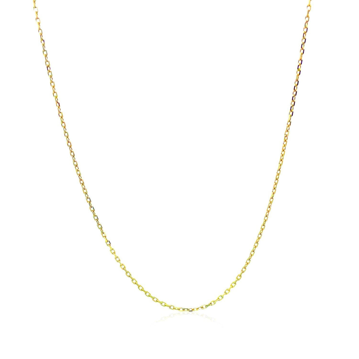 10k Yellow Gold Diamond Cut Cable Link Chain 0.8mm - LinkagejewelrydesignLinkagejewelrydesign