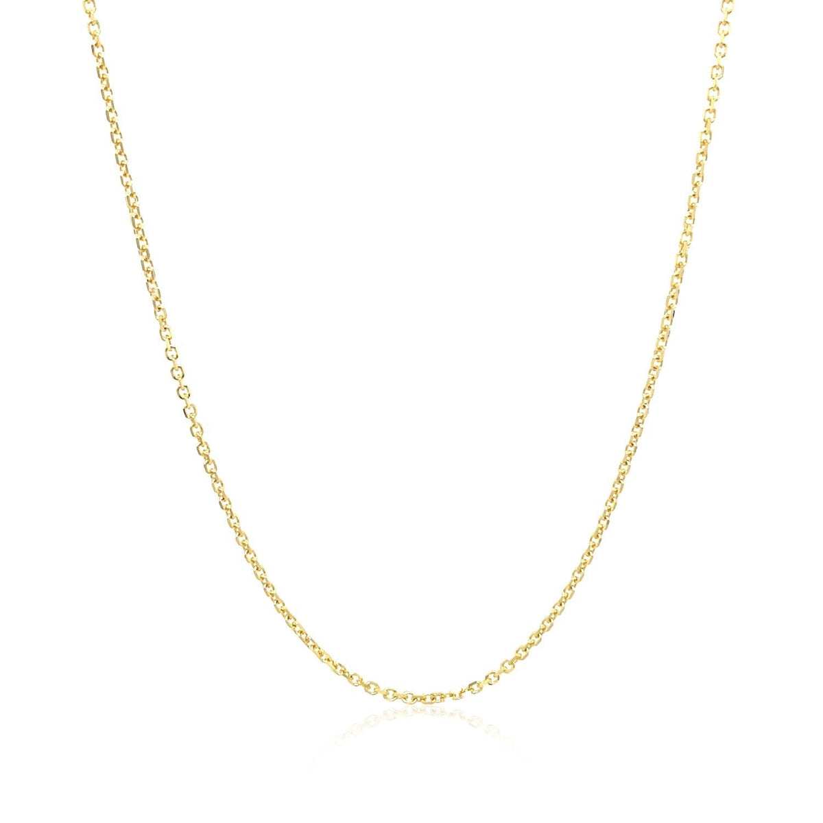 10k Yellow Gold Diamond Cut Cable Link Chain 1.1mm - LinkagejewelrydesignLinkagejewelrydesign