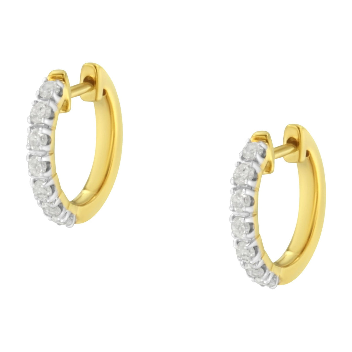 10K Yellow Gold Diamond Diamond Huggy Earring (1/2 cttw, I-J Color, I2-I3 Clarity) - LinkagejewelrydesignLinkagejewelrydesign