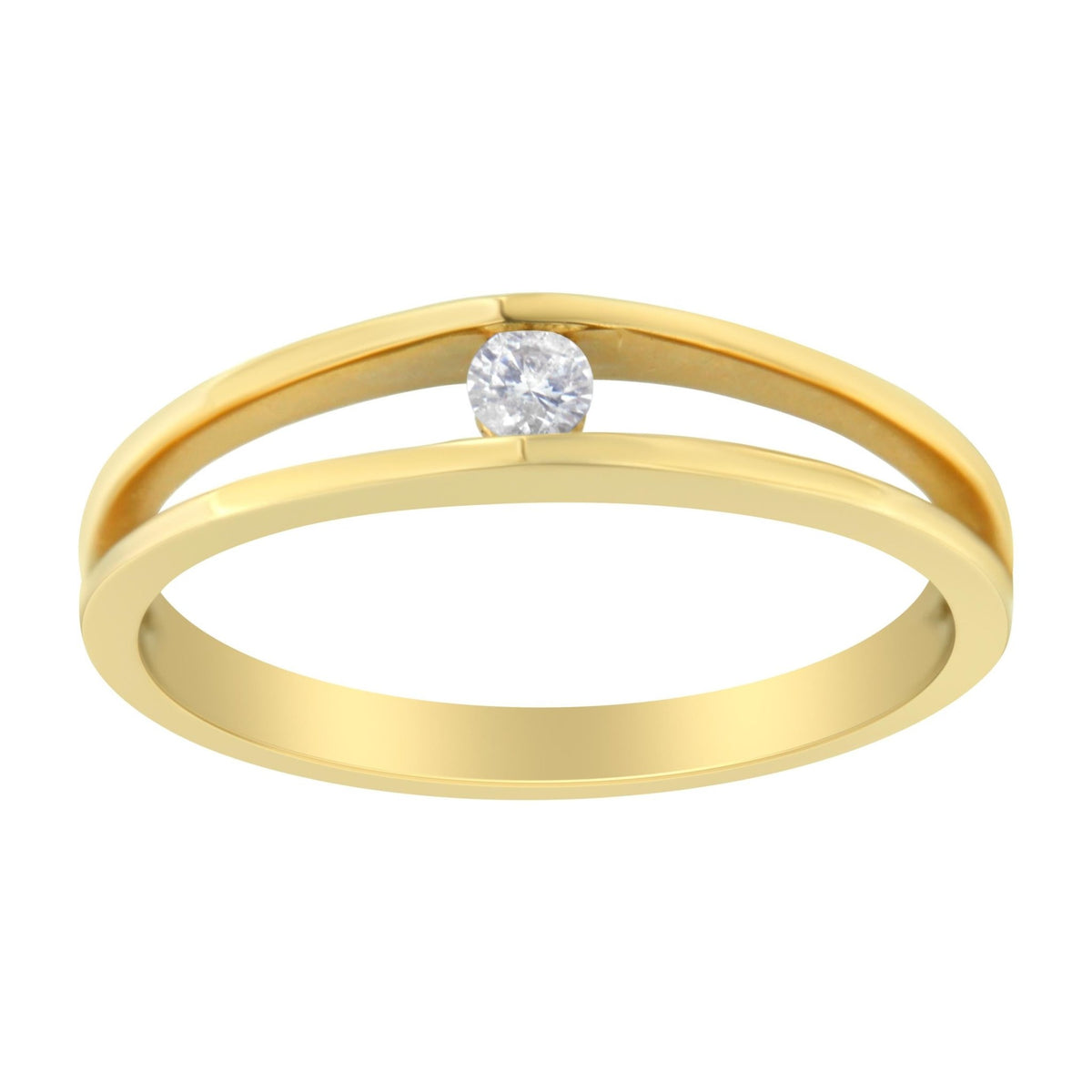 10K Yellow Gold Diamond Promise Ring (1/10 Cttw, H-I Color, I1-I2 Clarity) - Size 7 - LinkagejewelrydesignLinkagejewelrydesign