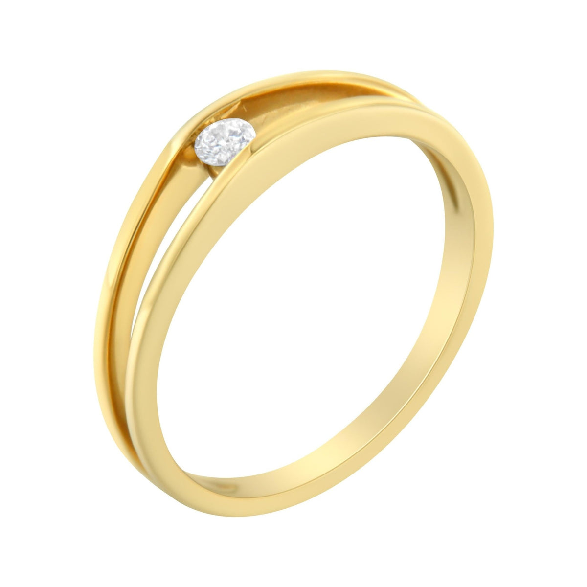 10K Yellow Gold Diamond Promise Ring (1/10 Cttw, H-I Color, I1-I2 Clarity) - Size 7 - LinkagejewelrydesignLinkagejewelrydesign