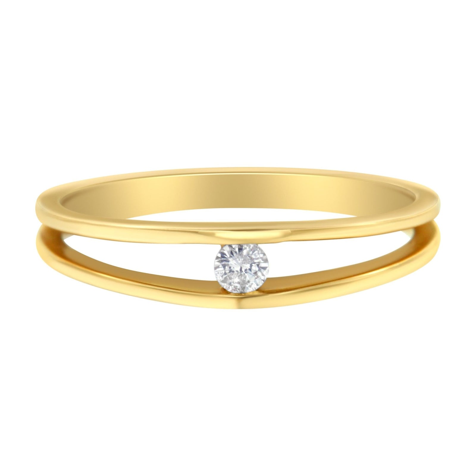 10K Yellow Gold Diamond Promise Ring (1/10 Cttw, H-I Color, I1-I2 Clarity) - Size 7 - LinkagejewelrydesignLinkagejewelrydesign