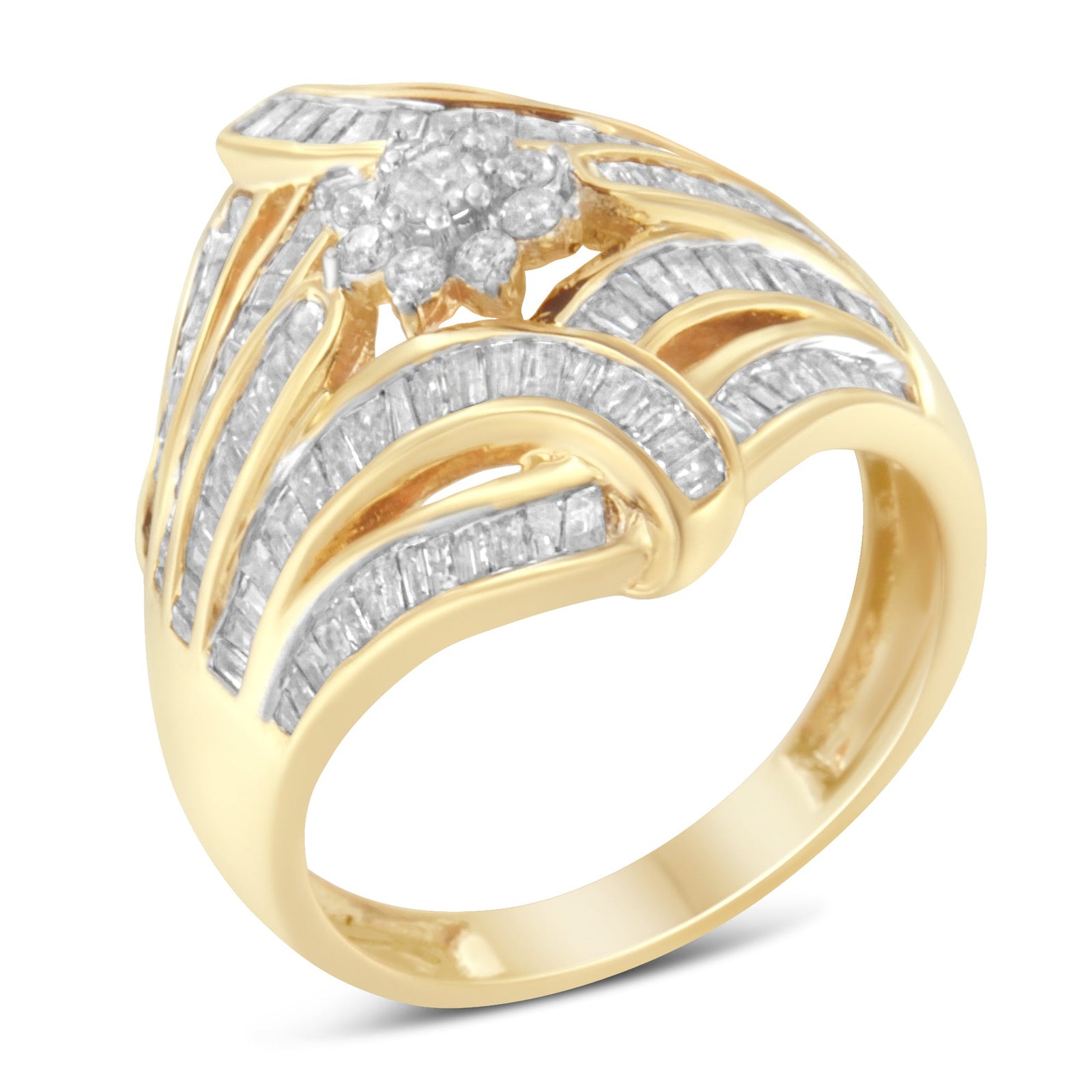 10K Yellow Gold Diamond Ring (1 Cttw, I-J Color, I2-I3 Clarity) - Size 7 - LinkagejewelrydesignLinkagejewelrydesign